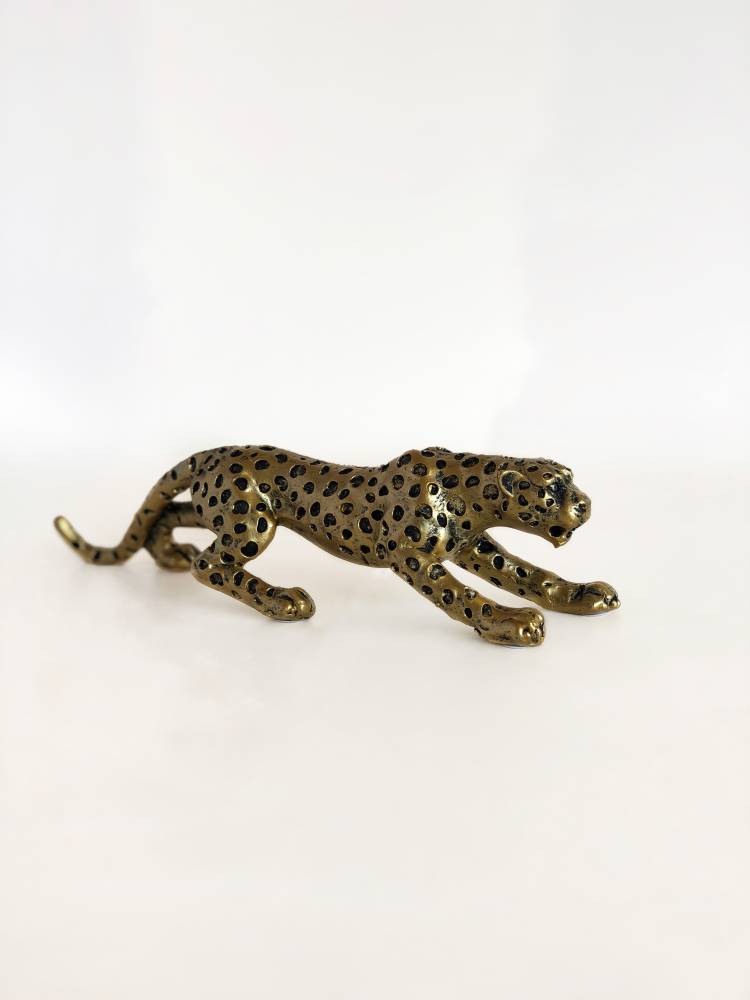 Скульптура "Леопард" золотой/черный