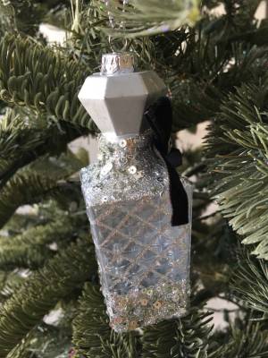 Ёлочное украшение Бутылочка для парфума серебро... - заказ и доставка цветов Киев