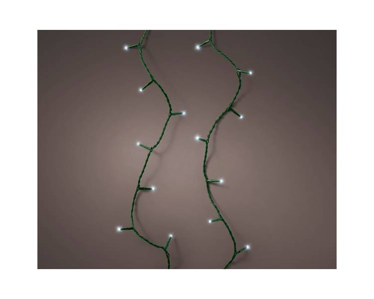 LED гирлянда Кластерная зелёный кабель холодный белый 1870 см