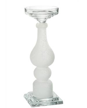 Свічник скляний білий, 36 см - заказ и доставка цветов Киев