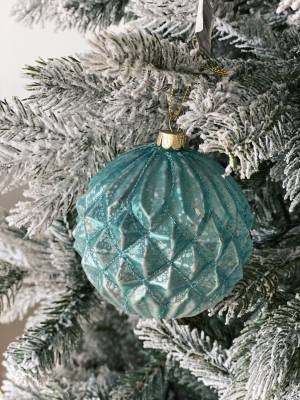 Новорічна прикраса Різдвяна куля, ромб, блакитн... - заказ и доставка цветов Киев