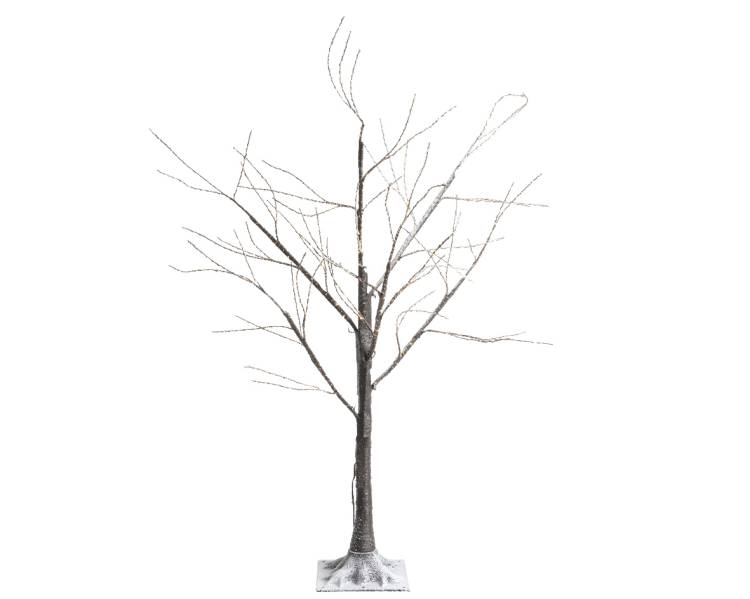 Дерево коричневе зі снігом та LED вогнями, 180 см