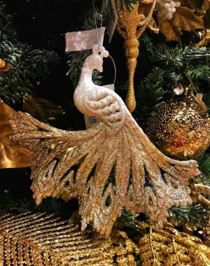 Новогоднее  украшение Павлин с распущенным хвос... - заказ и доставка цветов Киев