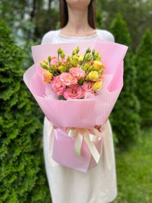 Букет 5 рожевих еустом - заказ и доставка цветов Киев