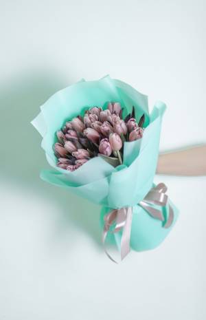 Букет 25 тюльпанів кольору Брауні - заказ и доставка цветов Киев