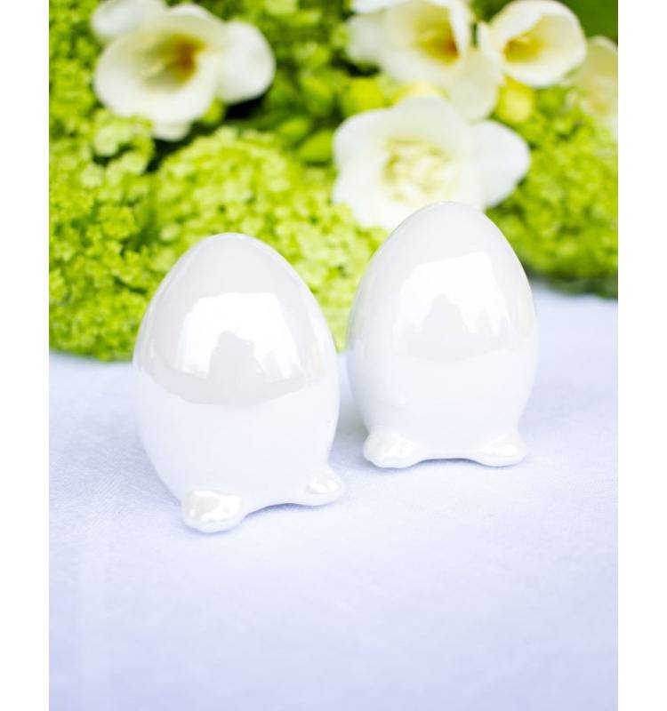 Набір у формі яйця для солі та перцю білий, (W/H/D) 4x6x4cm