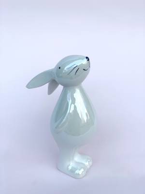 Статуетка Кролик сірий/білий керамічний 8*13*5 см - заказ и доставка цветов Киев