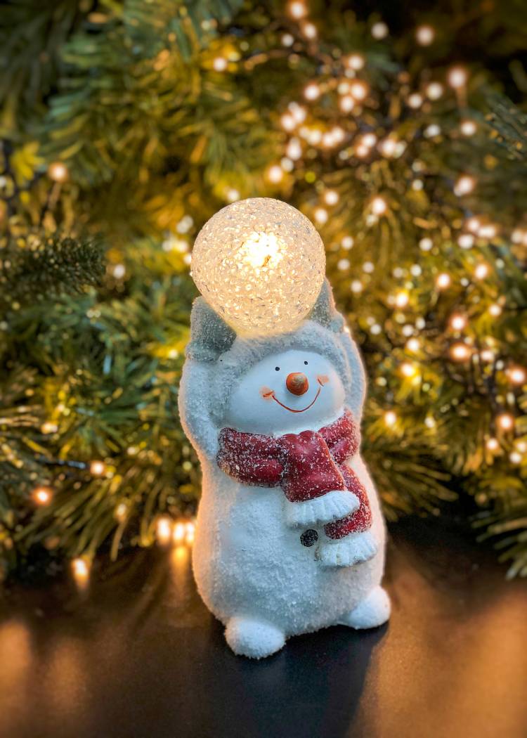 Новорічний декор Сніговик зі сніжкою в асортименті