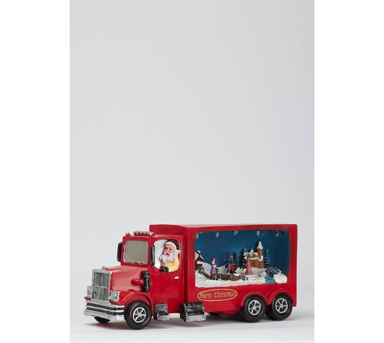 Новорічний LED декор "Вантажівка / авто в асорт." красній, 25x12x11 см