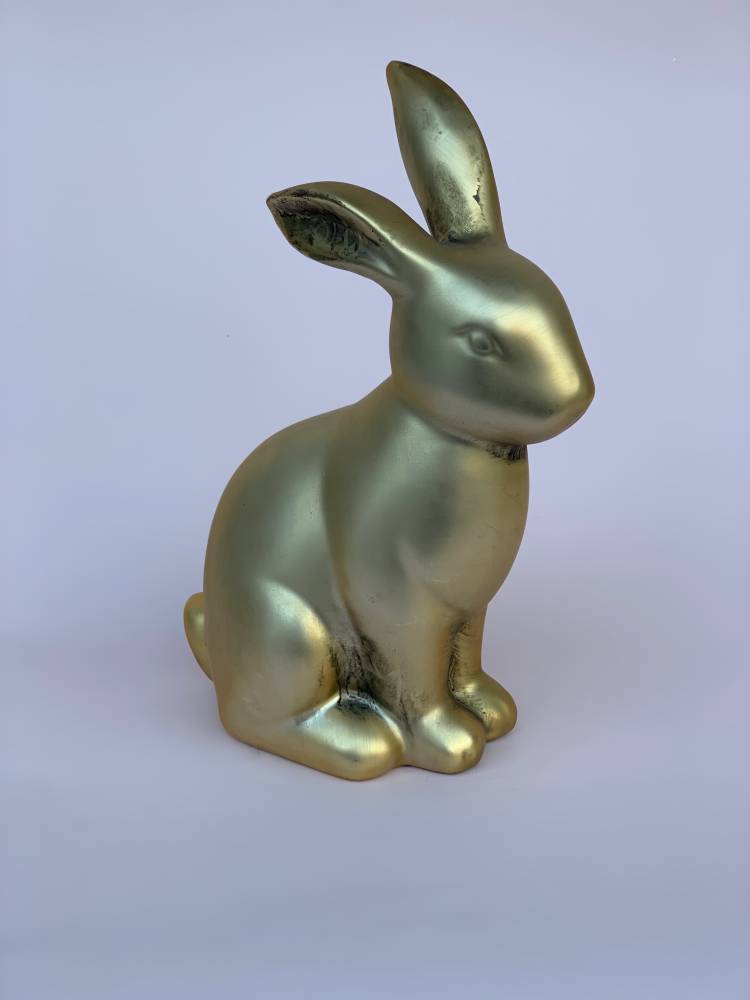 Кролик матове золото, доломіт 13x8x18cm