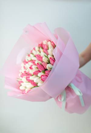 Букет 101 тюльпан мікс - заказ и доставка цветов Киев