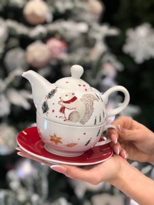 Чайний набір в дизайні Різдво - заказ и доставка цветов Киев