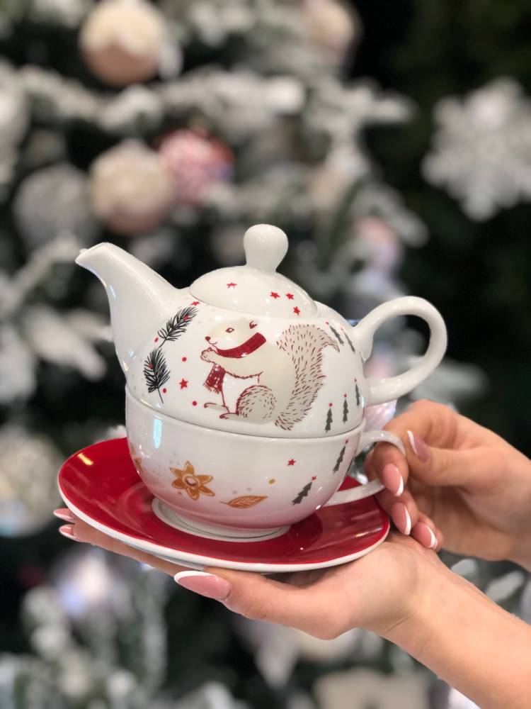 Чайний набір в Різдво дизайн