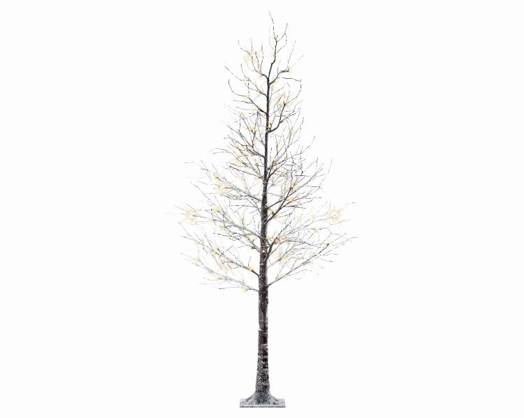 Дерево коричневое снежное с LED огнями, 125 см