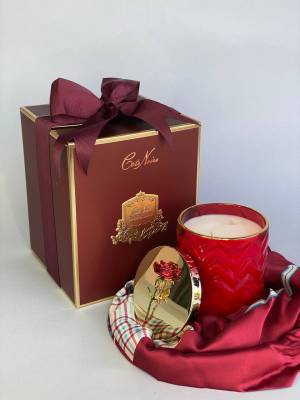 Арома свічка Red з шарфом GOLD, 450 г - заказ и доставка цветов Киев