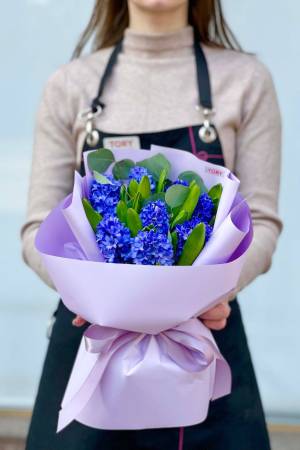 Букет 9 фіолетових гіацинтів - заказ и доставка цветов Киев