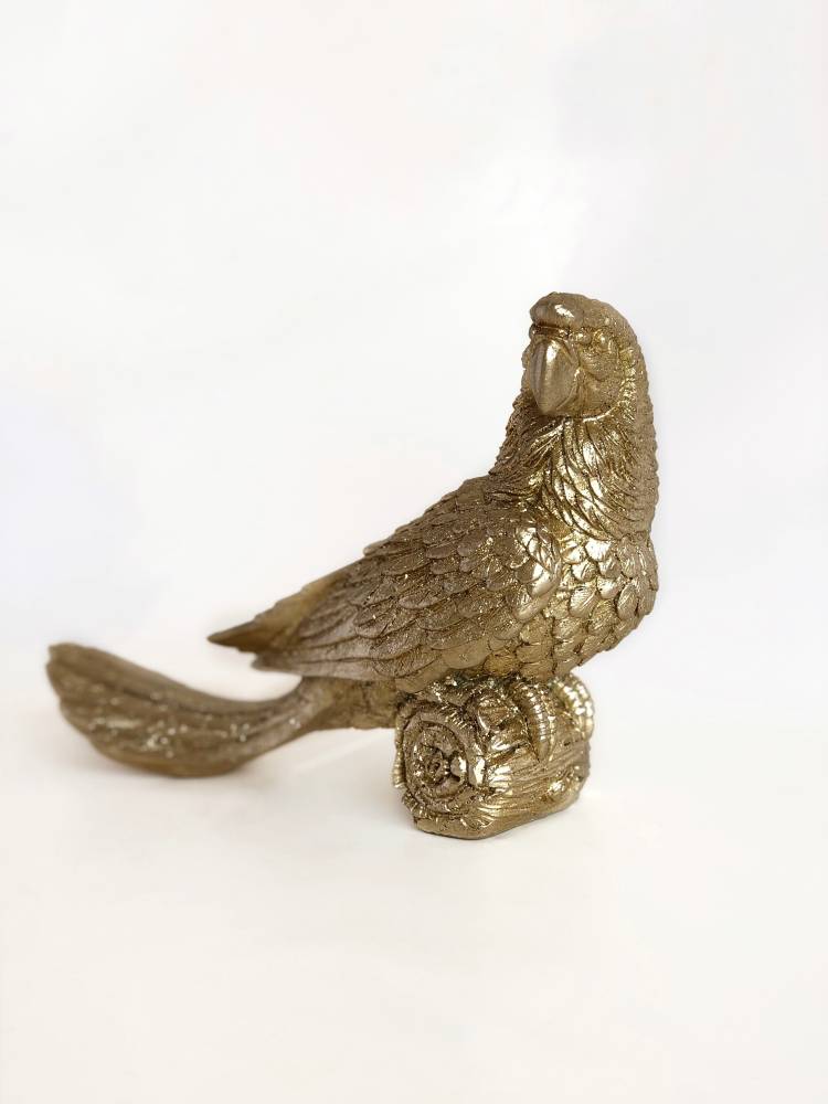 Скульптура "Папуга" золотий, 17,5 см