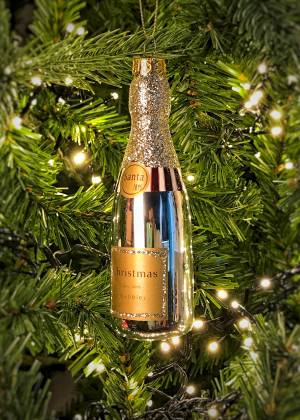 Новогодняя подвеска Бутылка шампанского, 12,6 см - заказ и доставка цветов Киев