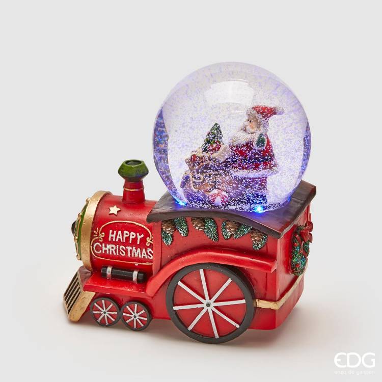 Музыкальный LED снежный шар Рождественский поезд