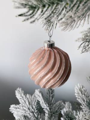 Новогоднее украшение Стеклянный 3D шар с спирал... - заказ и доставка цветов Киев