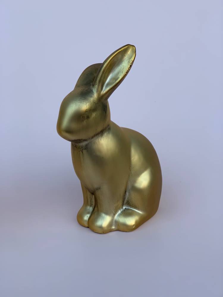 Кролик матове золото, доломіт 13x8x18cm
