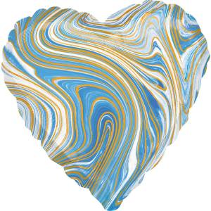Шар фольгированный Сердце Агат голубой - заказ и доставка цветов Киев