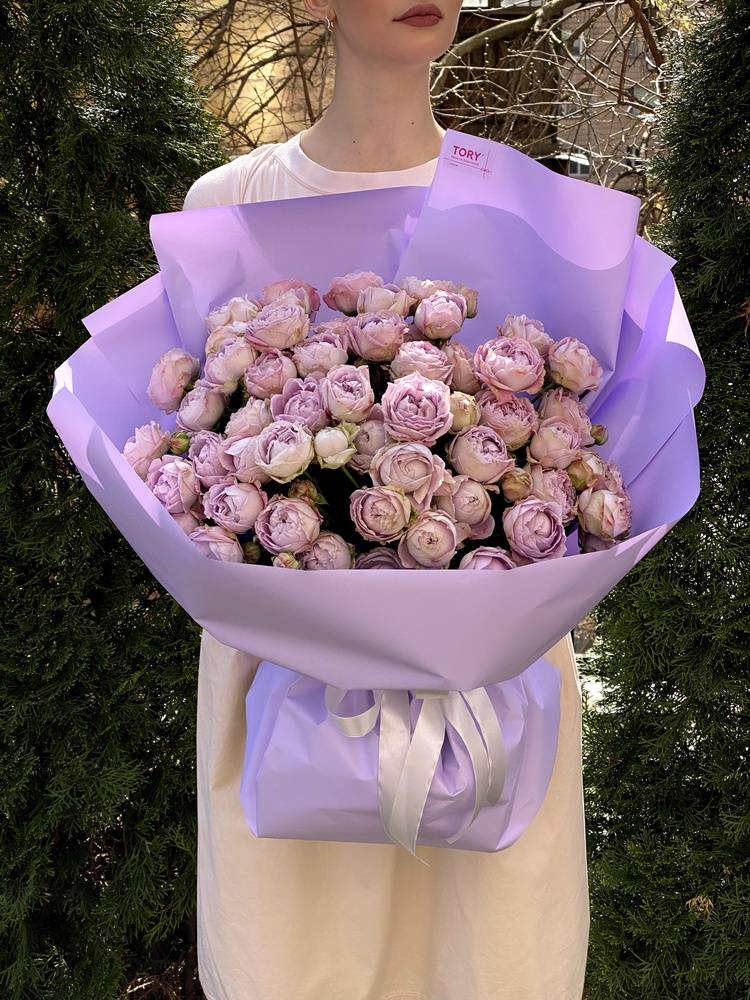 Bouquet 21 spray roses purple