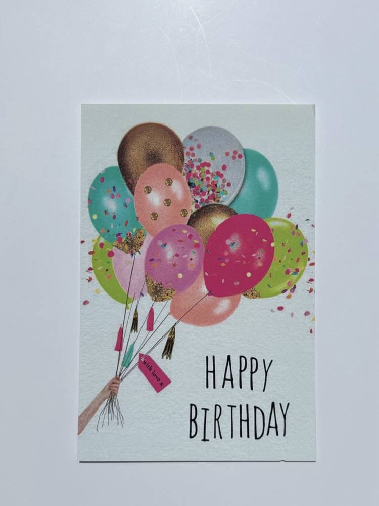 Листівка дизайнерська  "Happy Birthday" кульки