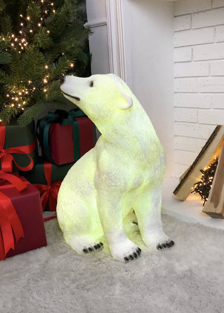 Светодиодная фигура Полярный медведь белый