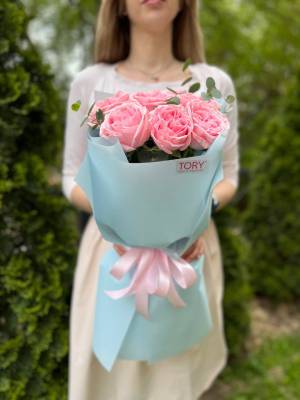 Букет 7 троянд Пінк Охара - заказ и доставка цветов Киев