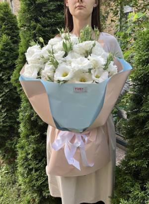 Букет 15 білих еустом - заказ и доставка цветов Киев