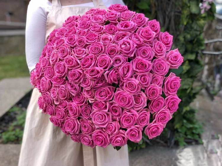 Букет 101 рожева троянда
