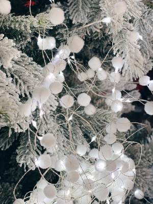 Новорічна LED гірлянда снігові кулі холодний бі... - заказ и доставка цветов Киев