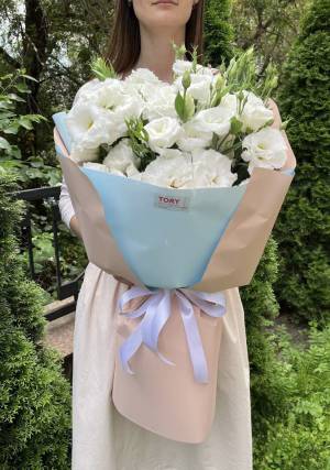 Букет 11 білих еустом - заказ и доставка цветов Киев